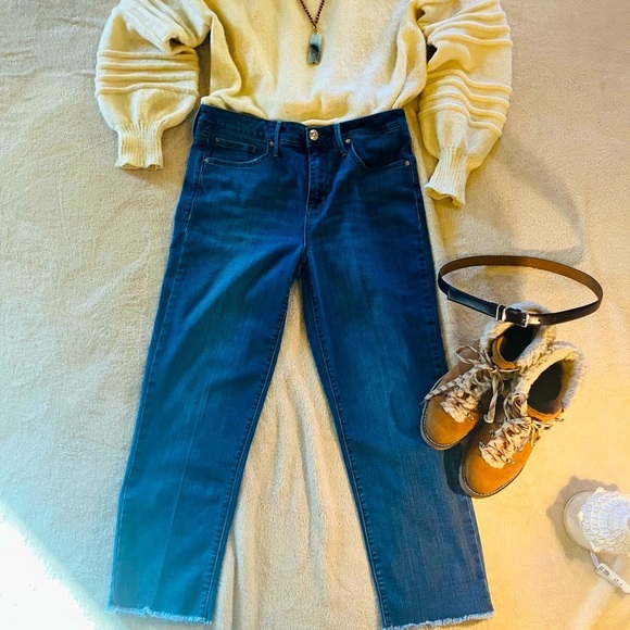 7 For All Mankind Womens Shelby Md Wash Tower Straight Cropped Jeans, 8 Hi Waist - Picture 3 of 16